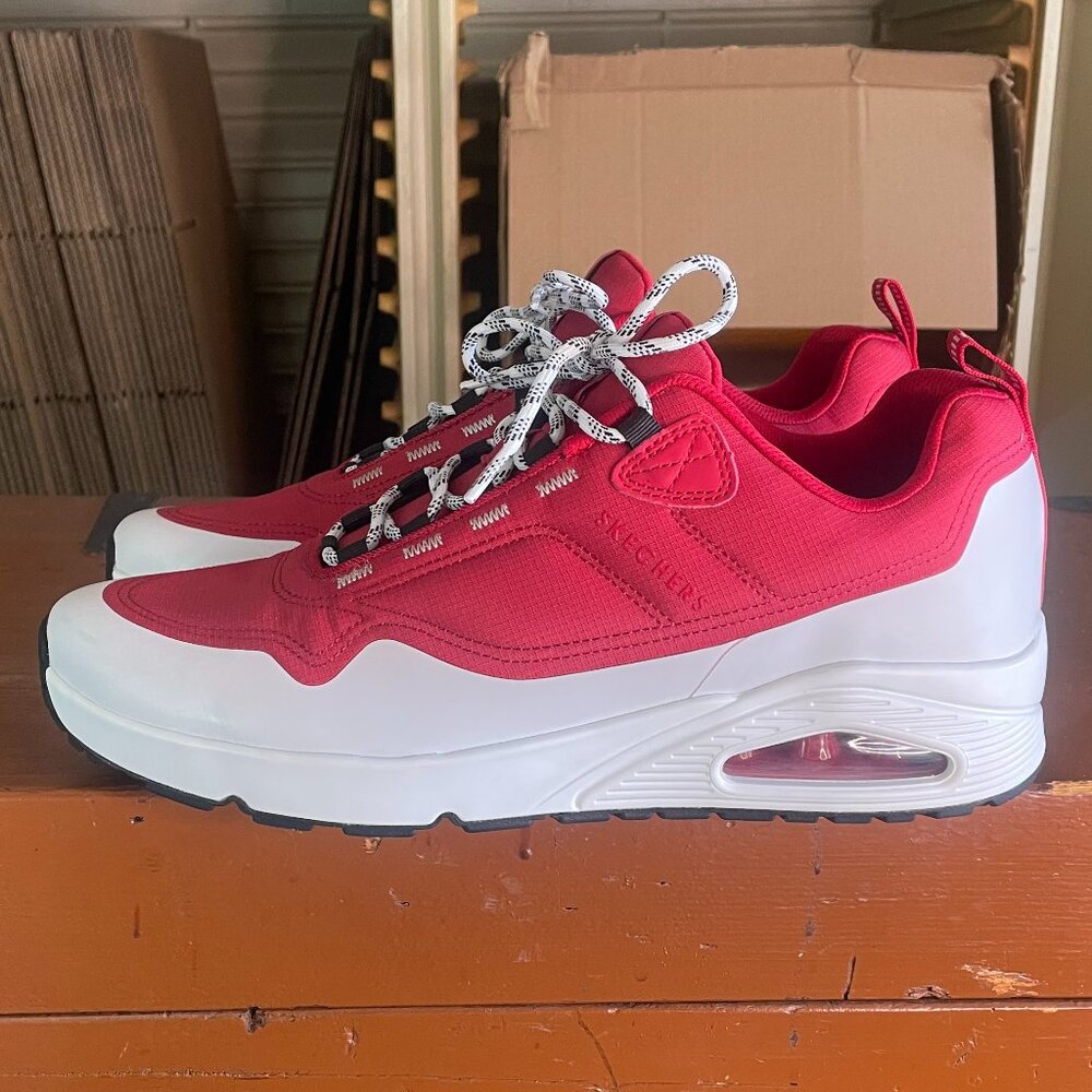 SKECHERS Street Uno Mavy Men's Size 13 Comfort Casual Red White Sneakers 183015